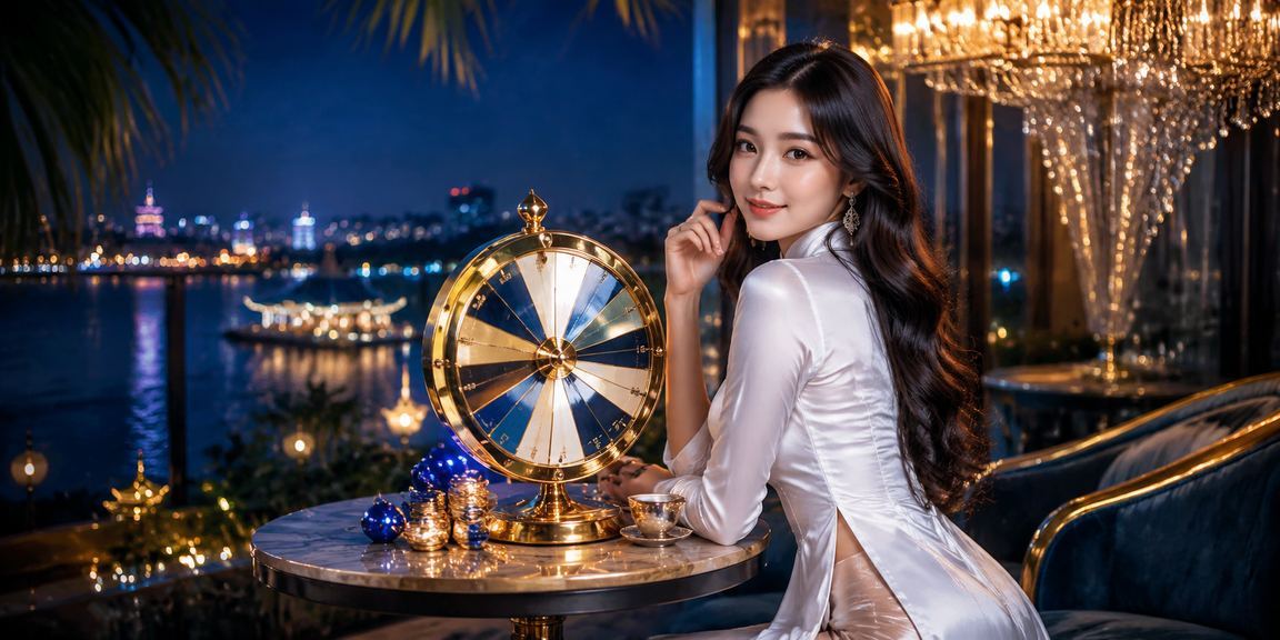Bàn roulette casino trực tuyến với hình ảnh áo dài truyền thống Hà Nội về đêm