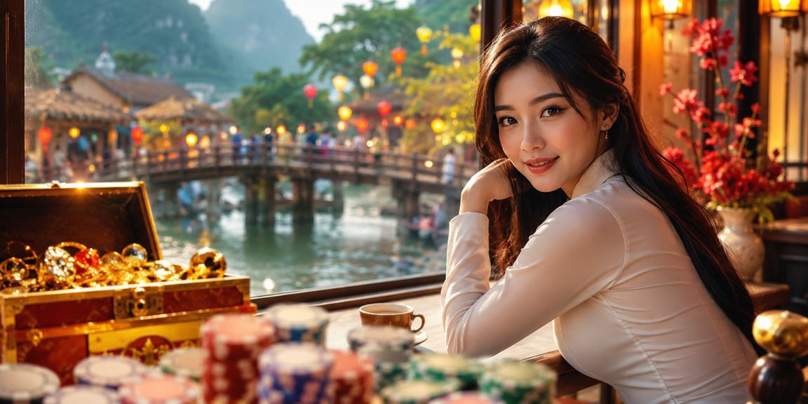 Người dùng Ninh Bình ngồi quán cà phê xem kèo và nạp tiền qua MoMo trên smartphone